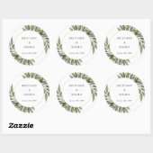 Sticker Rond Feuille d'olive méditerranéen Mariage rustique (Feuille)