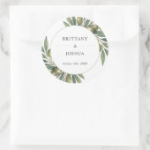 Sticker Rond Feuille d'olive méditerranéen Mariage rustique (Sac)
