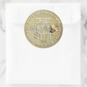 Sticker Rond Feuille d'or et seau en bois sirop d'érable à feu (Sac)