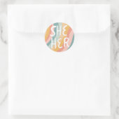 Sticker Rond Feuille d'usinage arc-en-ciel de ses Pronounounoun (Sac)