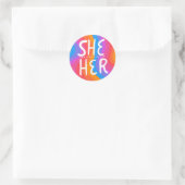 Sticker Rond Feuille d'usinage arc-en-ciel de ses Pronounounoun (Sac)