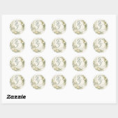 Sticker Rond Feuille : Enveloppe à initiales botaniques personn (Feuille)