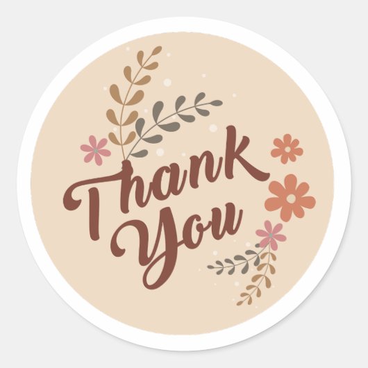 Sticker Rond Feuille esthétique Botanique-Thankyou-Boho de (Devant)