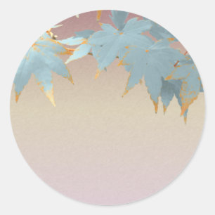 Sticker Rond Feuille givré élégant vide d'érable japonais