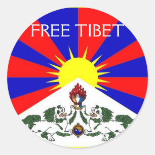 Sticker Rond Feuille LIBRE d'autocollant du THIBET