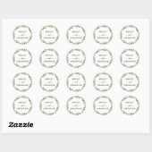 Sticker Rond Feuille Mariage de couronne Botanique Blancs Étiqu (Feuille)