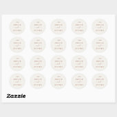 Sticker Rond Feuille minimale | Boho Crème Mariage Enveloppe Ph (Feuille)