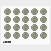 Sticker Rond Feuille minimale | Phoques d'enveloppe de monogram (Feuille)