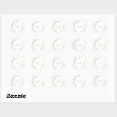 Sticker Rond Feuille minimale | Phoques d'enveloppe de monogram (Feuille)