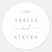Sticker Rond Feuille minimale | Phoques d'enveloppes de Mariage (Devant)