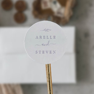 Sticker Rond Feuille minimale   Phoques d'enveloppes de Mariage