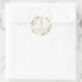 Sticker Rond Feuille : Sceau de Initiales de Mariage Botanique (Sac)