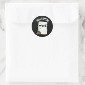 Sticker Rond Feuille se passe drôle jeu de papier amusant BG fo (Sac)