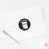 Sticker Rond Feuille se passe drôle jeu de papier amusant BG fo (Enveloppe)