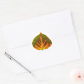 Sticker Rond Feuille vert orange et jaune d'Aspen #1 (Enveloppe)