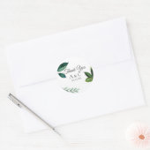 Sticker Rond Feuille verte moderne (Enveloppe)