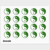 Sticker Rond Feuille verte Yin Yang (Feuille)