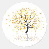 Sticker Rond Feuilles Appartenant À Un Arbre (Devant)