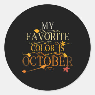 Sticker Rond Feuilles Automne Foliage Oct Ma Couleur Favorite E