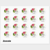 Sticker Rond Feuilles blanches de l'Hibiscus Tropical Chic comm (Feuille)