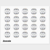 Sticker Rond Feuilles Bleues avec Mariage Or   (Feuille)