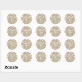 Sticker Rond Feuilles botaniques blancs Simple mariage rustique (Feuille)