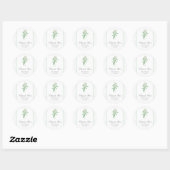 Sticker Rond Feuilles botaniques d'eucalyptus vert Mariage rust (Feuille)