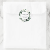 Sticker Rond Feuilles botaniques mariage faveur (Sac)
