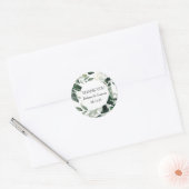 Sticker Rond Feuilles botaniques mariage faveur (Enveloppe)