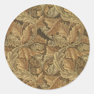 Sticker Rond Feuilles d'Acanthus par William Morris, Textile An