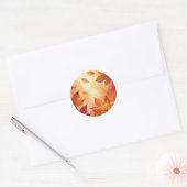Sticker Rond Feuilles d'aquarelle autummonique personnalisée (Enveloppe)