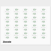 Sticker Rond Feuilles d'aquarelle verte (Feuille)