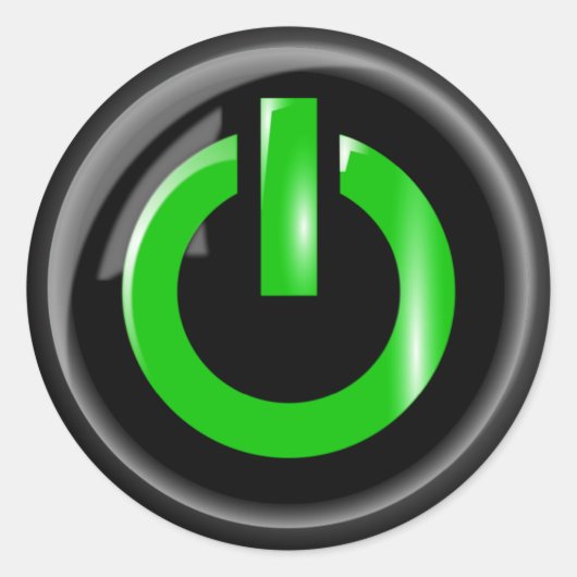 Sticker Rond Feuilles d'autocollants du bouton d'alimentation v (Devant)