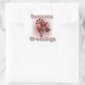 Sticker Rond Feuilles d'autocollants "Joyeuses Fêtes" (Sac)