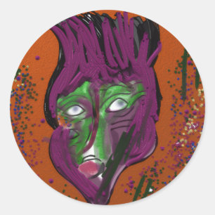 Sticker Rond Feuilles d'autocollants ronds de dessin animé louf