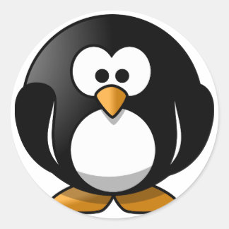 Sticker Rond Feuilles d'autocollants ronds en pingouin pour enf