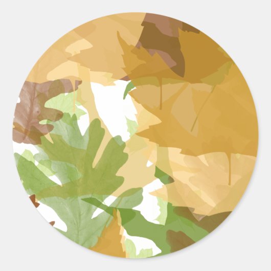 Sticker Rond Feuilles d'automne (Devant)