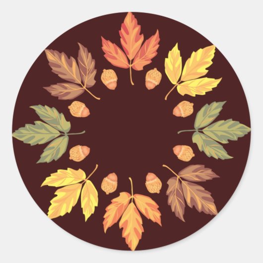 Sticker Rond Feuilles d'automne (Devant)
