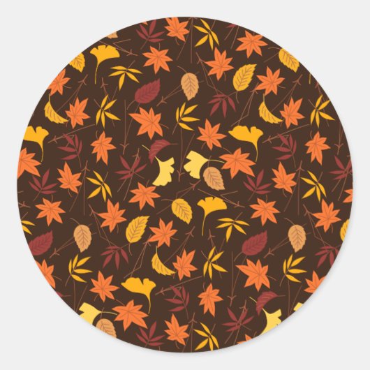 Sticker Rond Feuilles d'automne (Devant)