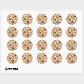 Sticker Rond Feuilles d'automne, baies, champignons et fleurs (Feuille)