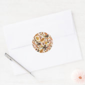 Sticker Rond Feuilles d'automne, baies, champignons et fleurs (Enveloppe)