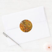 Sticker Rond Feuilles d'automne Cadeaux dorés Vêtements Article (Enveloppe)