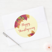 Sticker Rond Feuilles d'automne colorées sur Bon thanksgiving p (Enveloppe)