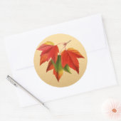 Sticker Rond Feuilles d'automne Couleurs d'automne Feuille d'ér (Enveloppe)