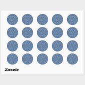 Sticker Rond Feuilles D'Automne Et Berries Motif Bleu (Feuille)