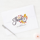 Sticker Rond Feuilles D'Automne Et Berries Thankgiving (Enveloppe)