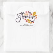 Sticker Rond Feuilles D'Automne Et Berries Thankgiving (Sac)