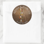 Sticker Rond Feuilles d'automne et échelle Mariage rustique (Sac)