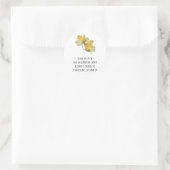 Sticker Rond Feuilles d'automne jaune doré (Sac)