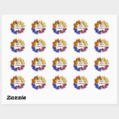 Sticker Rond Feuilles D'Automne Orange Et Doré (Feuille)